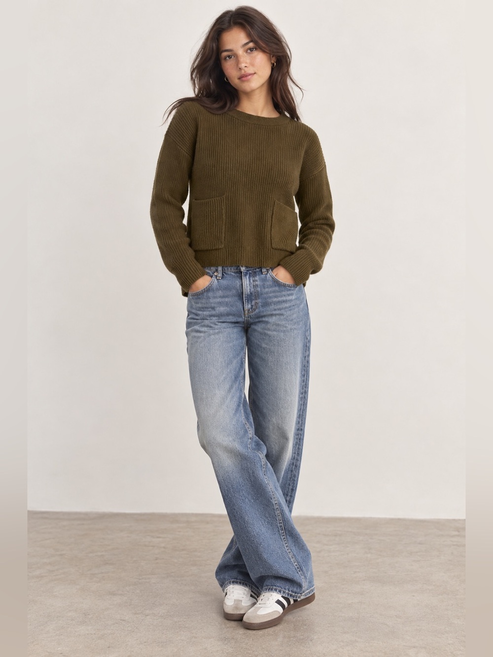 Madewell Patch Pocket Pullover Sweater – Cadmium Green – S